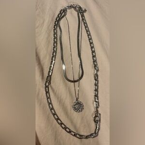 Silver necklace- 3-in-1